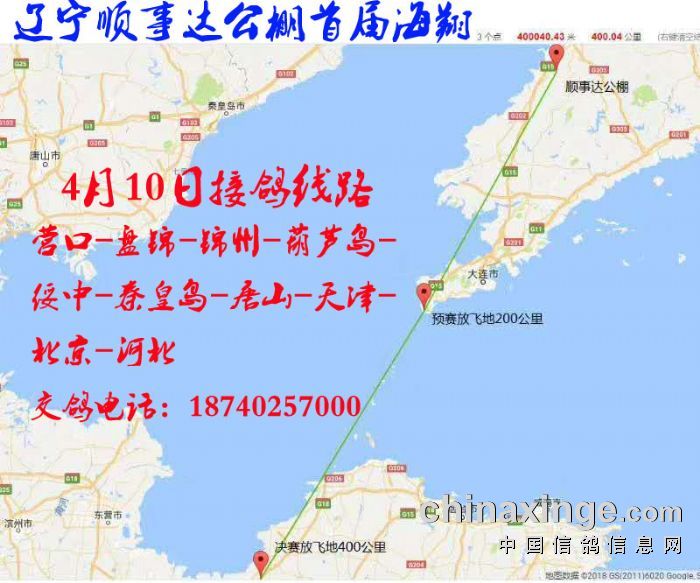 遼寧鮁魚圈順事達公棚2019年秋首屆4月10日接鴿路線